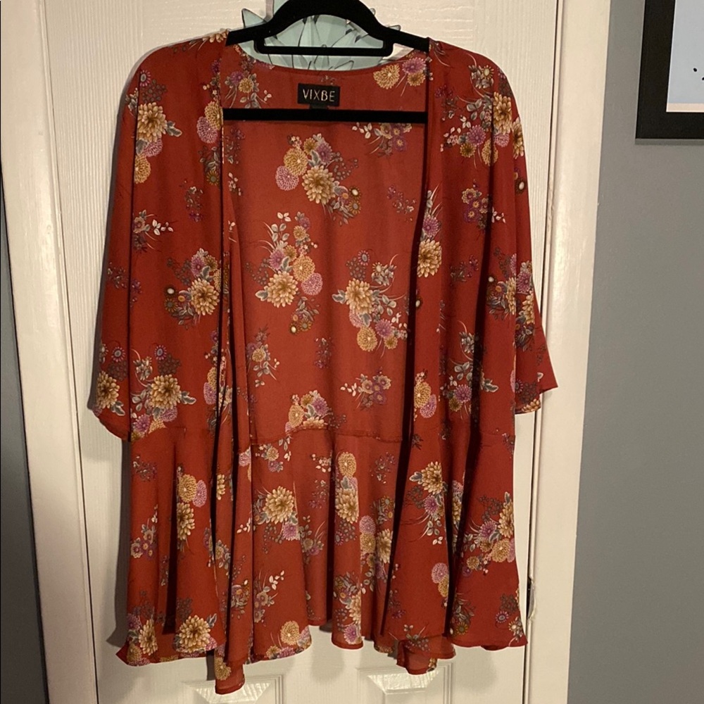 Floral Open Blouse